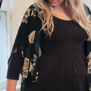 Floral short kimono